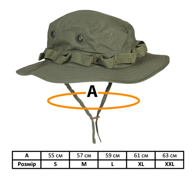 Панама тактична MIL-TEC US GI Boonie Hat Olive L - зображення 2