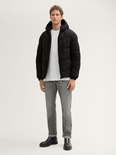 Пуховик зимовий короткий чоловічий Tom Tailor 1041775 S Чорний (4068127359575) - зображення 3