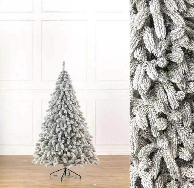 Ялинка лита засніжена Буковельська 1.8 м Штучна ялинка Буковельська з металевою підставкою 1.8 м Лита ялинка зі снігом 1.8 м Засніжена біла ялинка 1.8 м Реалістична штучна ялинка Буковельська 1.8 м