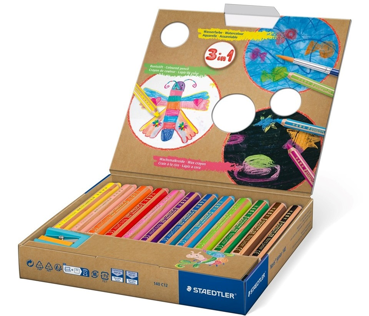 Кольорові олівці Staedtler Noris Junior Chunky 3 w 1 12 шт (4007817029190) - зображення 2