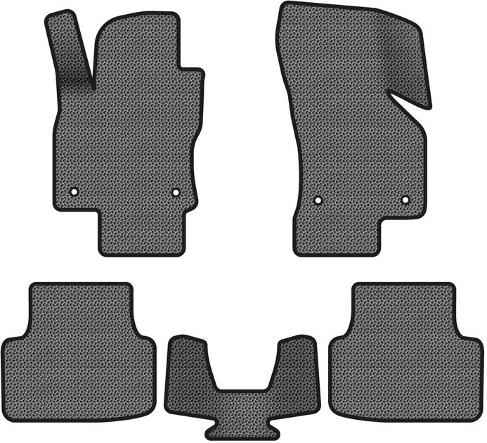 Акція на Комплект автокилимків EVAtech в салон авто для Octavia A7 AT Skoda 2013-2020 3 покоління Combi EU 5 шт Чорні від Rozetka