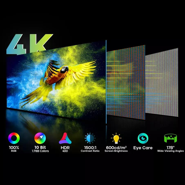 Портативний 4K монітор Sibolan 15.6" ULTRA HD IPS з магнітним чохлом - изображение 2