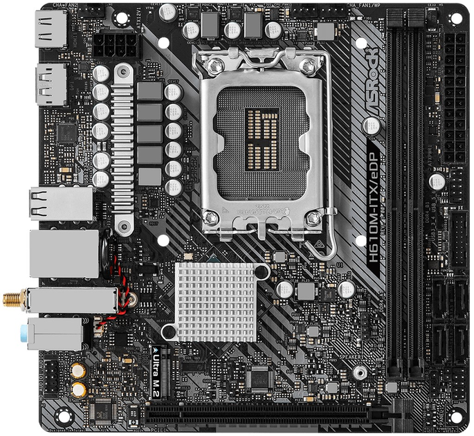 Płyta główna ASRock H610M-ITX/eDP (s1700, Intel H610, PCI-Ex16) (90-MXBJK0-A0UAYZ) - obraz 1