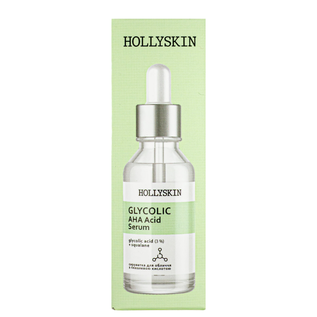 Сыворотка для лица HOLLYSKIN Glycolic AHA Acid Serum на основе гликолевой кислоты 30 мл - Фото 4 Сыворотка для лица HOLLYSKIN Glycolic AHA Acid Serum на основе гликолевой кислоты 30 мл - изображение 4