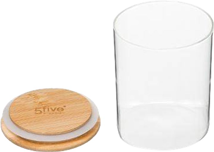 Zestaw pojemników 5five Simply Smart szklanych z pokrywką i bambusową podstawką 3 x 470 ml (3560233828736) - obraz 4