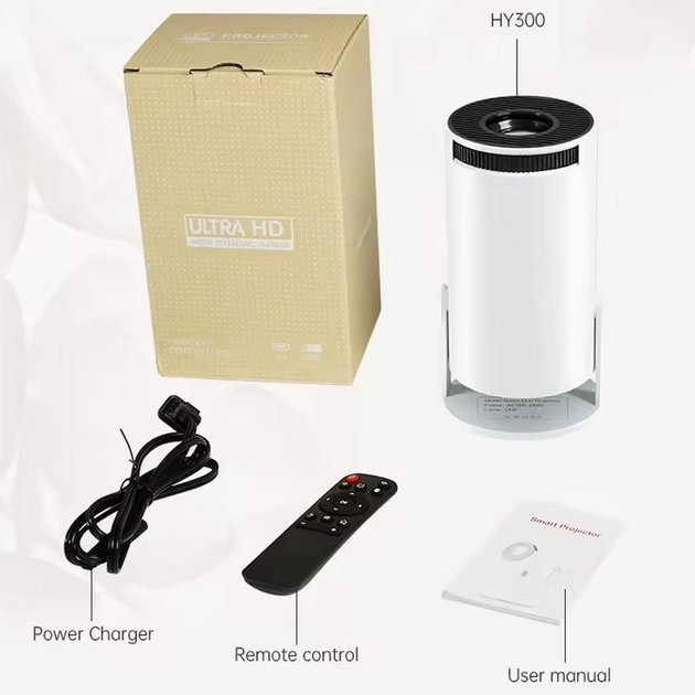 Проектор домашний кинотеатр UltraHD HY300 Pro 4K Android 11 WI-FI 2.4G/5G Bluetooth HDMI 130 Проектор домашний кинотеатр UltraHD HY300 Pro 4K Android 11 WI-FI 2.4G/5G Bluetooth HDMI 130