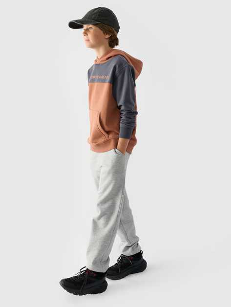 Худі на флісі дитяче 4F SWEATSHIRT M1222 158 Оранжевий 4FJWAW24TSWSM1222-65S - изображение 4