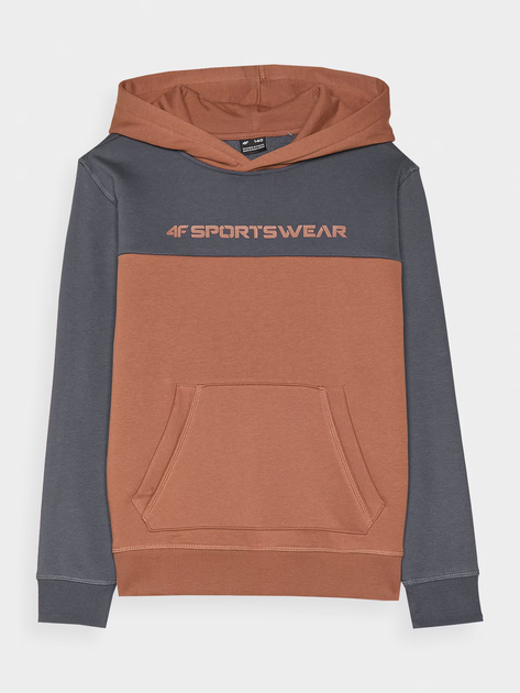 Худі на флісі дитяче 4F SWEATSHIRT M1222 158 Оранжевий 4FJWAW24TSWSM1222-65S - изображение 5