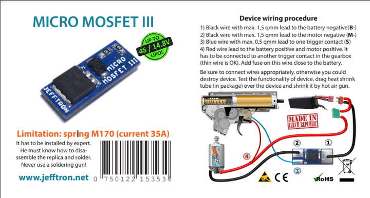 Mosfet JeffTron Micro II (для страйкбола) - Фото 5 Mosfet JeffTron Micro II (для страйкбола) - изображение 5