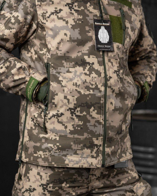 Тактический зимний костюм Single Sword SoftShell двойной флис XL пиксель (83264) - изображение 7