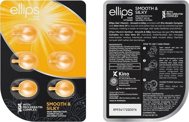 Вітаміни для волосся Бездоганний Шовк Ellips Hair Vitamin With Pro-Keratin Complex 6 шт x 1 мл золоті - Фото 2 Вітаміни для волосся Бездоганний Шовк Ellips Hair Vitamin With Pro-Keratin Complex 6 шт x 1 мл золоті - зображення 2