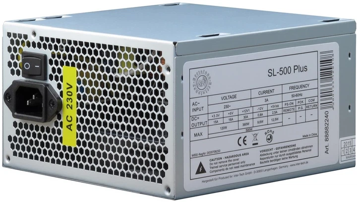 Блок живлення Inter-Tech 500W (SL-500A) - изображение 3