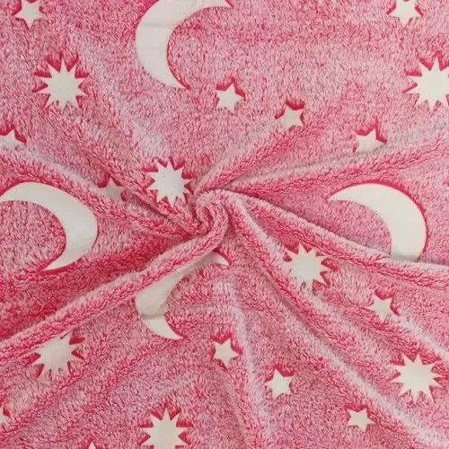 М'яка ковдра-плед зоряне небо 100х150 см Світиться в темряві Magic Blanket Рожеве - зображення 4