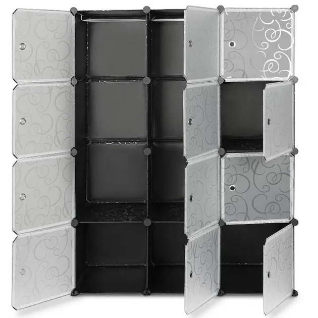 Пластиковый складной шкаф Storage Cube Cabinet «МР 312-62» Черный (110х37х146см) - изображение 4