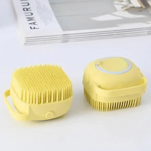 Cиликонова масажна щітка мочалка YELLOW Silicone Massage Bath - Фото 4 Cиликонова масажна щітка мочалка YELLOW Silicone Massage Bath - зображення 4