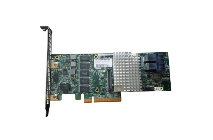 RAID-контроллер Supermicro AOC-S3108L-H8IR-16DD, SAS, PCI-e x8, 12GB/S, 2x SFF-8643 (miniSAS HD) Б/У - изображение 1