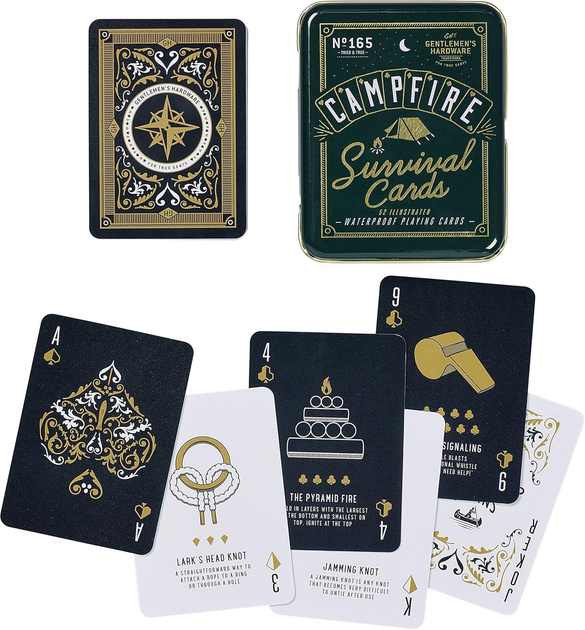 Гральні карти Gentlemen's Hardware Survival Cards у жерстяній банці Двосторонні 54 карти (0840214800542) - зображення 1