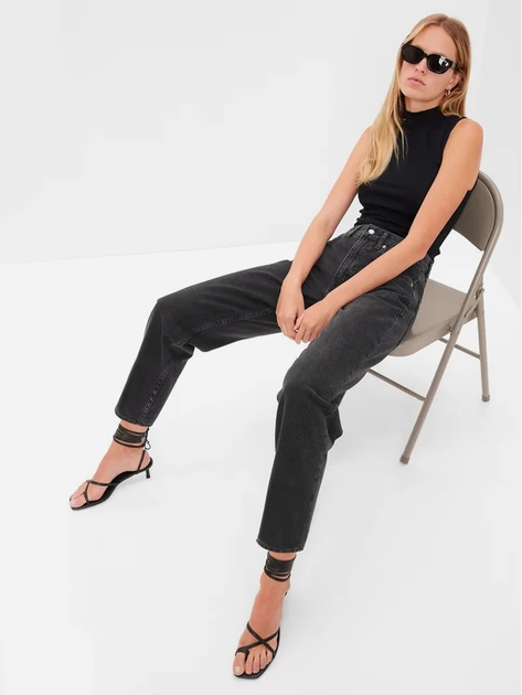 Jeansy mom fit damskie GAP 406726-00 28 Czarne (1200112059036) - obraz 5