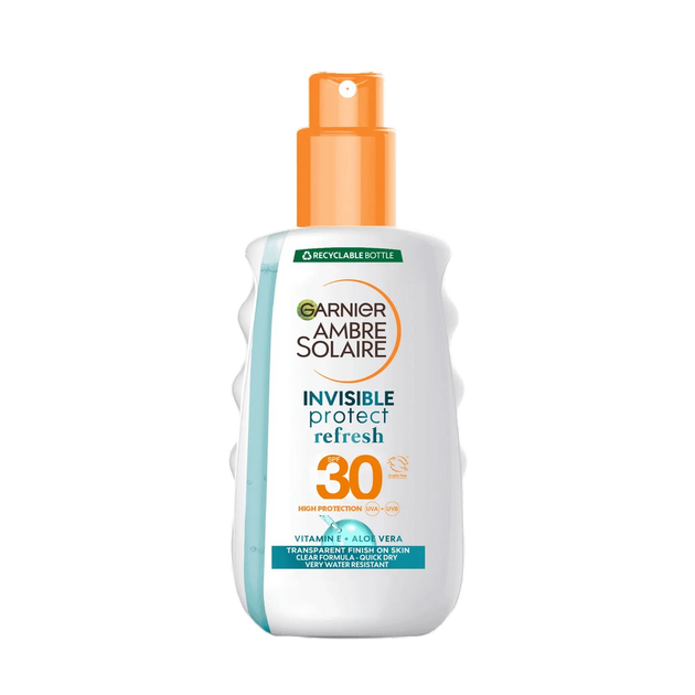 Сонцезахисний спрей Garnier Ambre Invisible Protect Refresh Spray SPF30 200 мл - Фото 1 Сонцезахисний спрей Garnier Ambre Invisible Protect Refresh Spray SPF30 200 мл - зображення 1