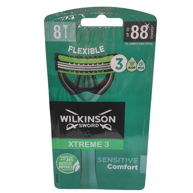 Одноразовий верстат для гоління Wilkinson Sword Xtreme3 Sensitive Comfort 8 шт - зображення 1