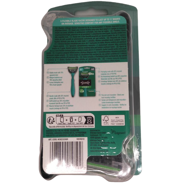 Одноразовий верстат для гоління Wilkinson Sword Xtreme3 Sensitive Comfort 8 шт - зображення 2