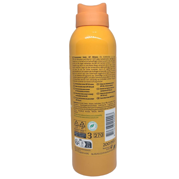 Сонцезахисний спрей Zenova Suncare Sun Spray Transparant Sport SPF 30 прозорий водостійкий 200 мл - Фото 2 Сонцезахисний спрей Zenova Suncare Sun Spray Transparant Sport SPF 30 прозорий водостійкий 200 мл - зображення 2