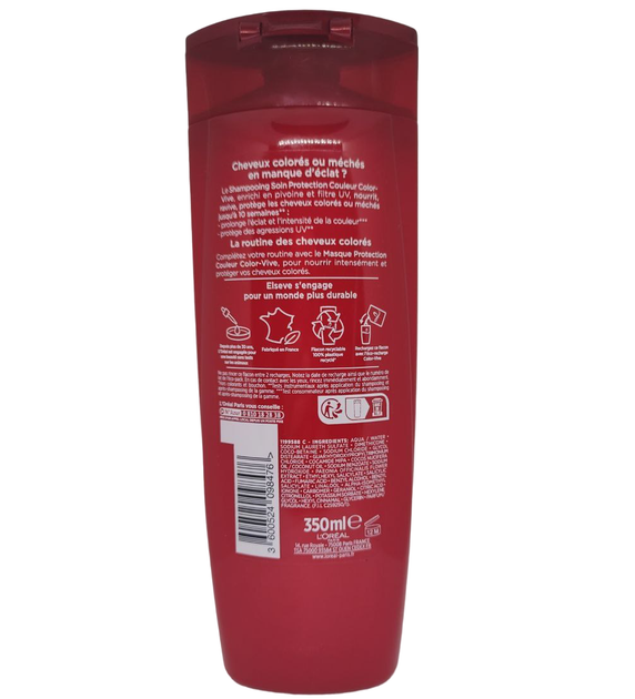 Шампунь L'Oreal Paris Elseve Color Vive с экстрактом пиона и UV-фильтром для окрашенных или мелированных волос 350 мл - изображение 2