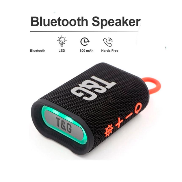 Портативна Bluetooth колонка TG396 з RGB підсвічуванням і функцією гучного зв'язку, радіо, чорна - зображення 2