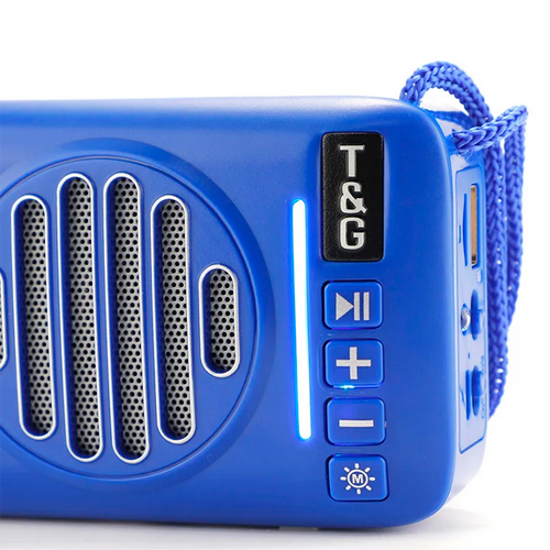 Портативная Bluetooth колонка TG368 с функцией громкой связи, радио, солнечная батарея, синяя - изображение 5