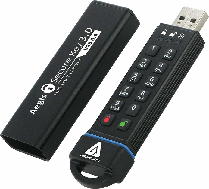 Pendrive Apricorn Aegis Secure Key 16GB USB 3.0 Black (ASK3-16GBB) - obraz 1