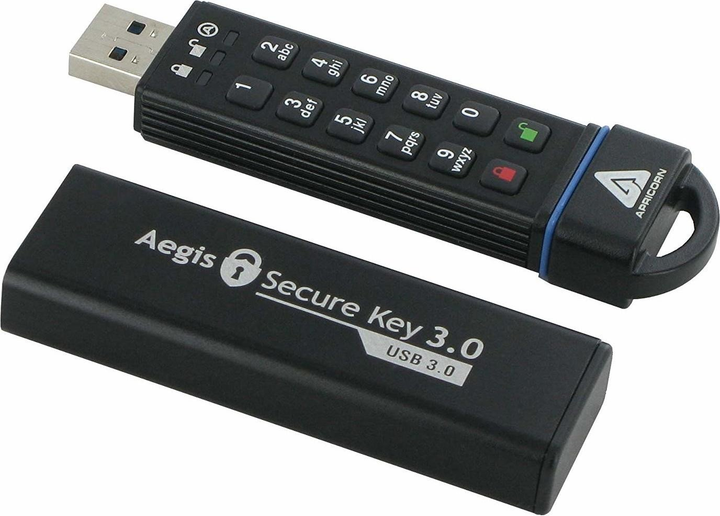 Флеш пам'ять Apricorn Aegis Secure Key 240GB USB 3.0 Black (ASK3-240GB) - зображення 2