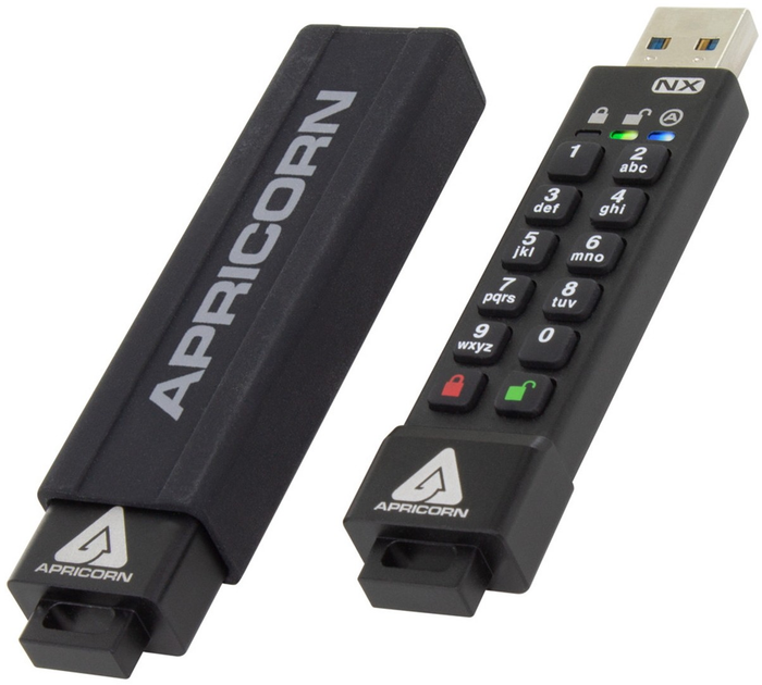 Pendrive Apricorn Aegis Secure Key 3NX 64GB USB 3.2 Black (ASK3-NX-64GB) - obraz 1