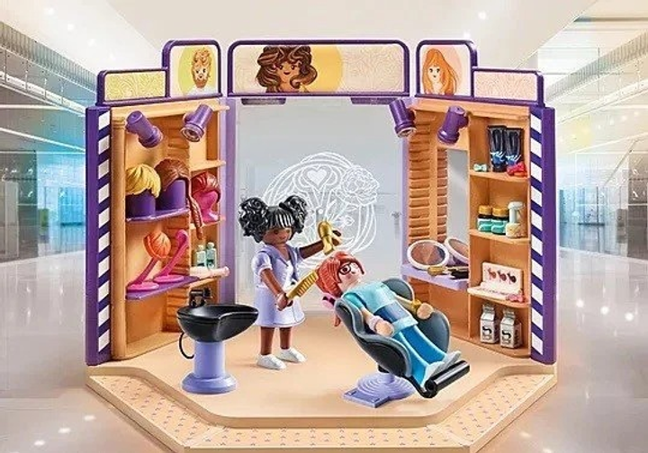 Zestaw do zabawy z figurkami Playmobil My Life Barbershop i salon fryzjerski 71535 (4008789715357) - obraz 2