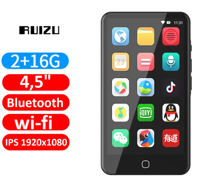 MP3 MP4 плеєр Ruizu H5 Hi-Fi 16Gb 4,5" Bluetooth 5.0 Wi-Fi із зовнішнім динаміком - Фото 10 MP3 MP4 плеєр Ruizu H5 Hi-Fi 16Gb 4,5" Bluetooth 5.0 Wi-Fi із зовнішнім динаміком - зображення 10