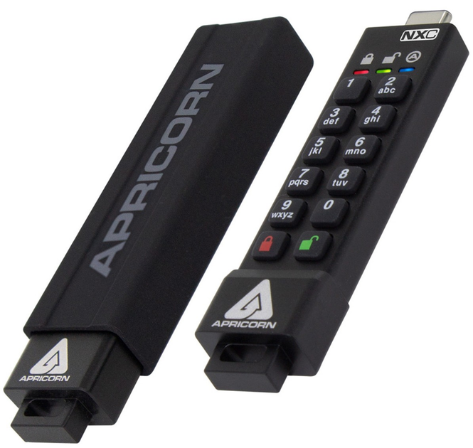 Pendrive Apricorn Aegis Secure Key 3NXC 128GB USB-C 3.2 Black (ASK3-NXC-128GB) - obraz 1