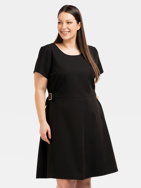 Sukienka trapezowa damska Plus Size Karko SC255 54 Czarna (5903676222651) - obraz 1