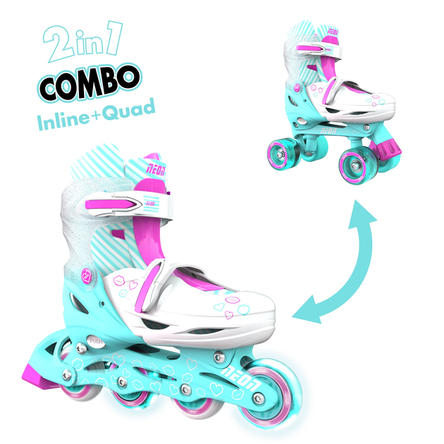 Роликові ковзани Neon Сombo, розмір 30-33, бірюзовий (NT09T4) - изображение 2