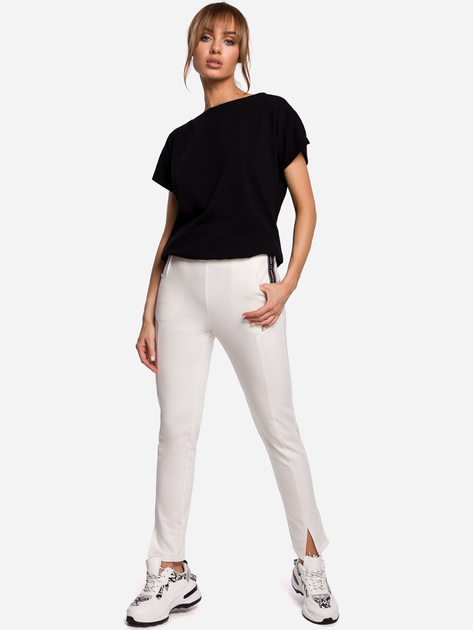 Spodnie slim fit damskie Made Of Emotion M493 M Ecru (5903068475429) - obraz 3