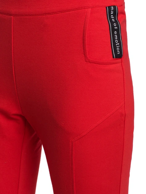 Spodnie slim fit damskie Made Of Emotion M493 M Czerwone (5903068475375) - obraz 6