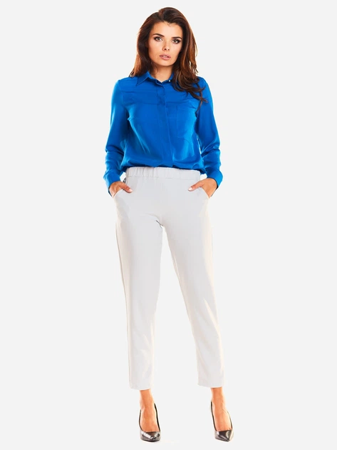 Spodnie slim fit damskie Awama A241 M Szare (5902360525191) - obraz 3