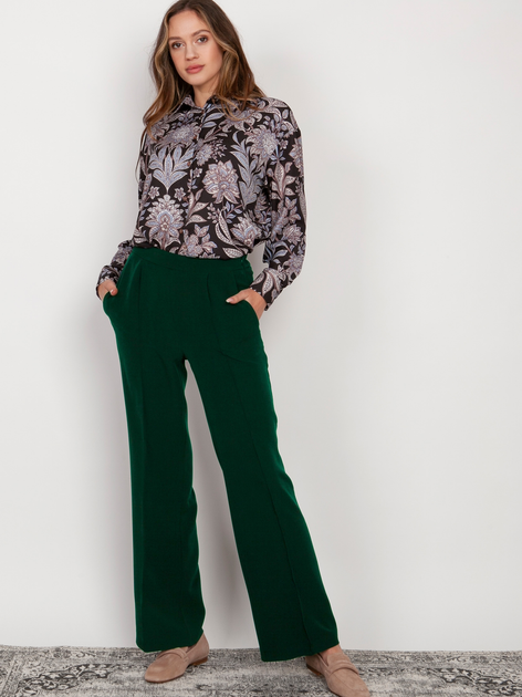 Spodnie dzwony damskie Lanti SD124 34/36 Ciemnozielone (5904252720622) - obraz 3
