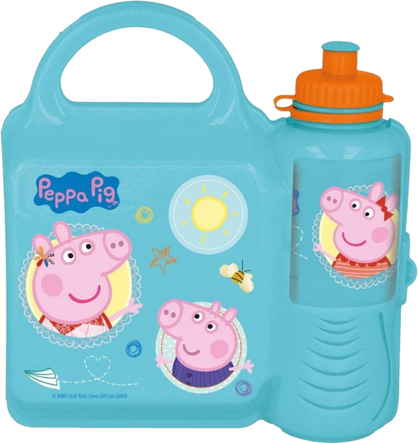 Zestaw Stor Peppa Pig 2 w 1 Lunchbox + Butelka 380 ml Wielokolorowy (8412497139729) - obraz 1