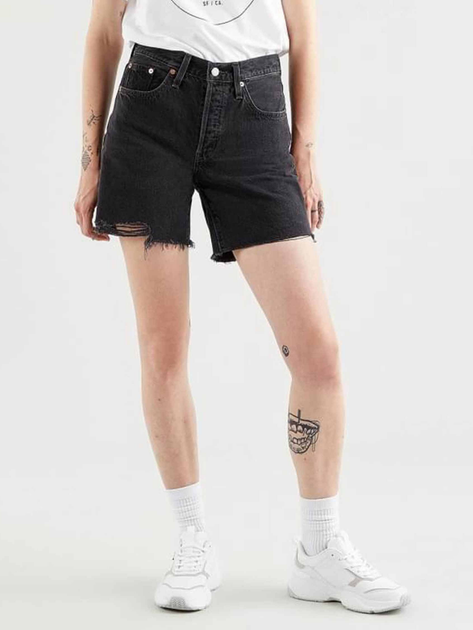 Krótkie spodenki damskie jeansowe Levi's 501 Mid Thigh Short 85833-0016 29 Czarne (5400970000454) - obraz 1