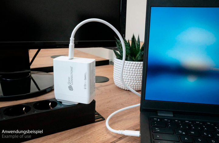 Зарядний пристрій для телефона Good Connections 140 W USB-C White (4014619880843) - зображення 5
