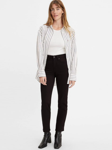 Jeansy skinny damskie Levi's 724 High Rise Straight 18883-0006 29-32 Czarne (5400599473639) - obraz 3