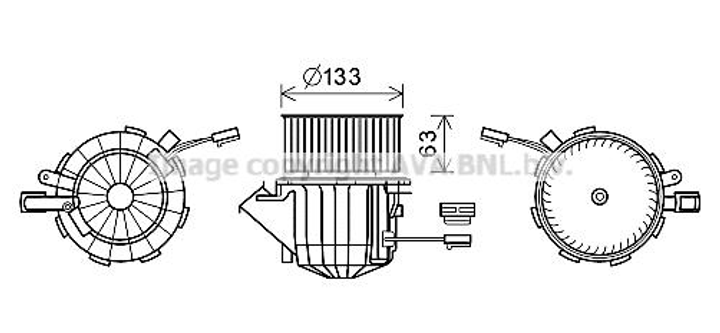 AI8394 AVA Вентилятор салону Audi A4/5, Q5, Porsche Macan 08- Ava (AI8394) - зображення 1