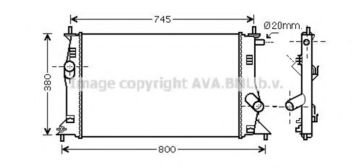 MZ2183 AVA Радіатор охолодження 5 (CR19) 1.8-2.0 05-10 Ava (MZ2183) - изображение 1