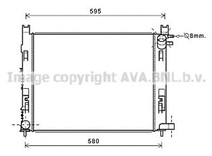 DAA2007 AVA Радіатор охолодження DACIA LOGAN/ CLIO/ DOKKER (Ava) Ava (DAA2007) - зображення 1
