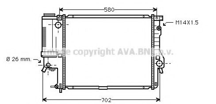 BWA2186 AVA Радіатор охолодження E39 520/528i 95- Ava (BWA2186) - изображение 1