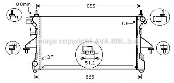 PEA2308 AVA Радіатор охолодження Jumper, Peugeot Boxer 2.2HDi -AC 06- Ava (PEA2308) - изображение 1